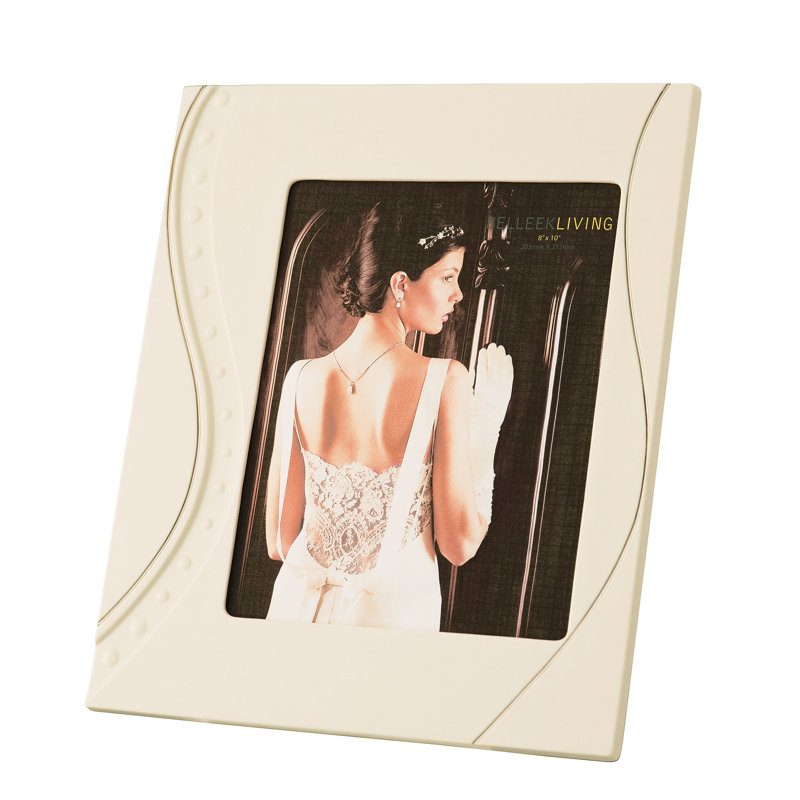Silver Ripple White Ceramic Matte Picture Frame, 8" x 10"