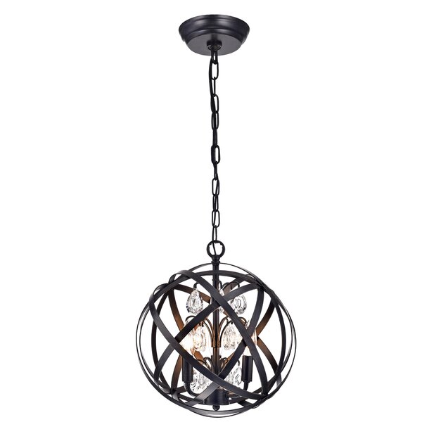 Gracie Oaks Hannon 4 - Light Dimmable Globe Chandelier & Reviews | Wayfair