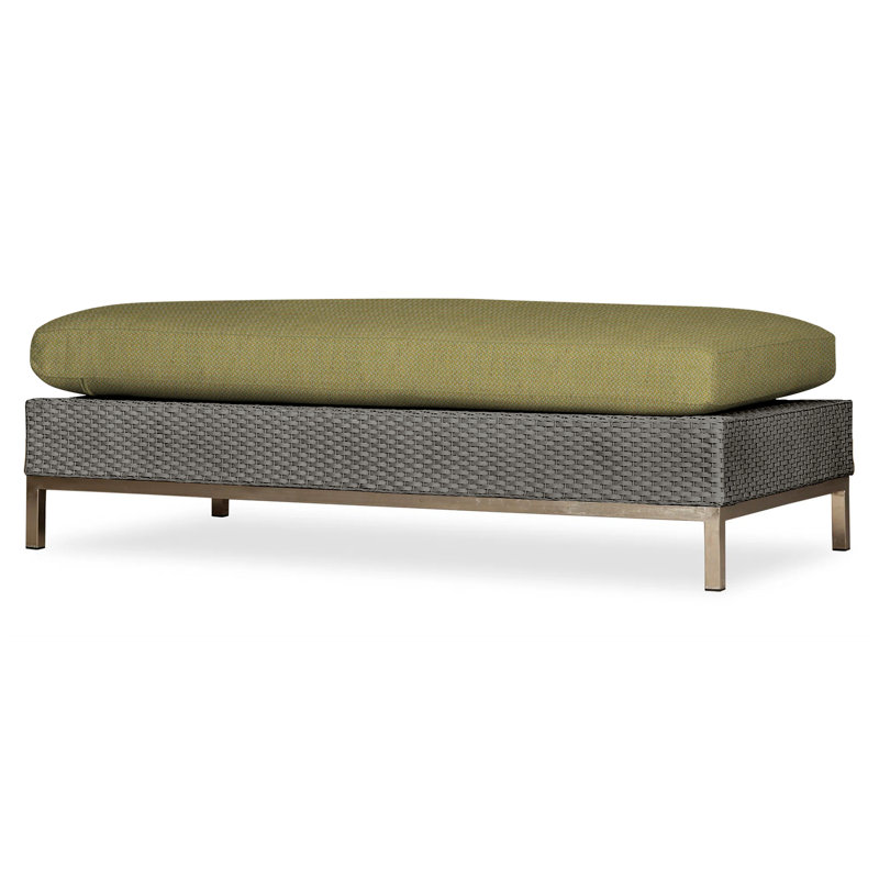 Elements Outdoor Ottoman, Pewter, Demo Oatmeal