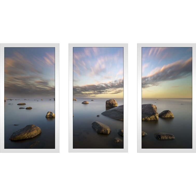 PicturePerfectInternational Boulders In The Water 2 Framed On Plastic ...