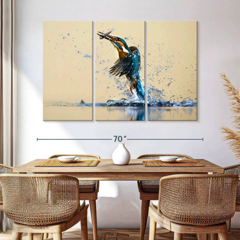 Brampt Blue Kingfisher, 42" H x 65" W