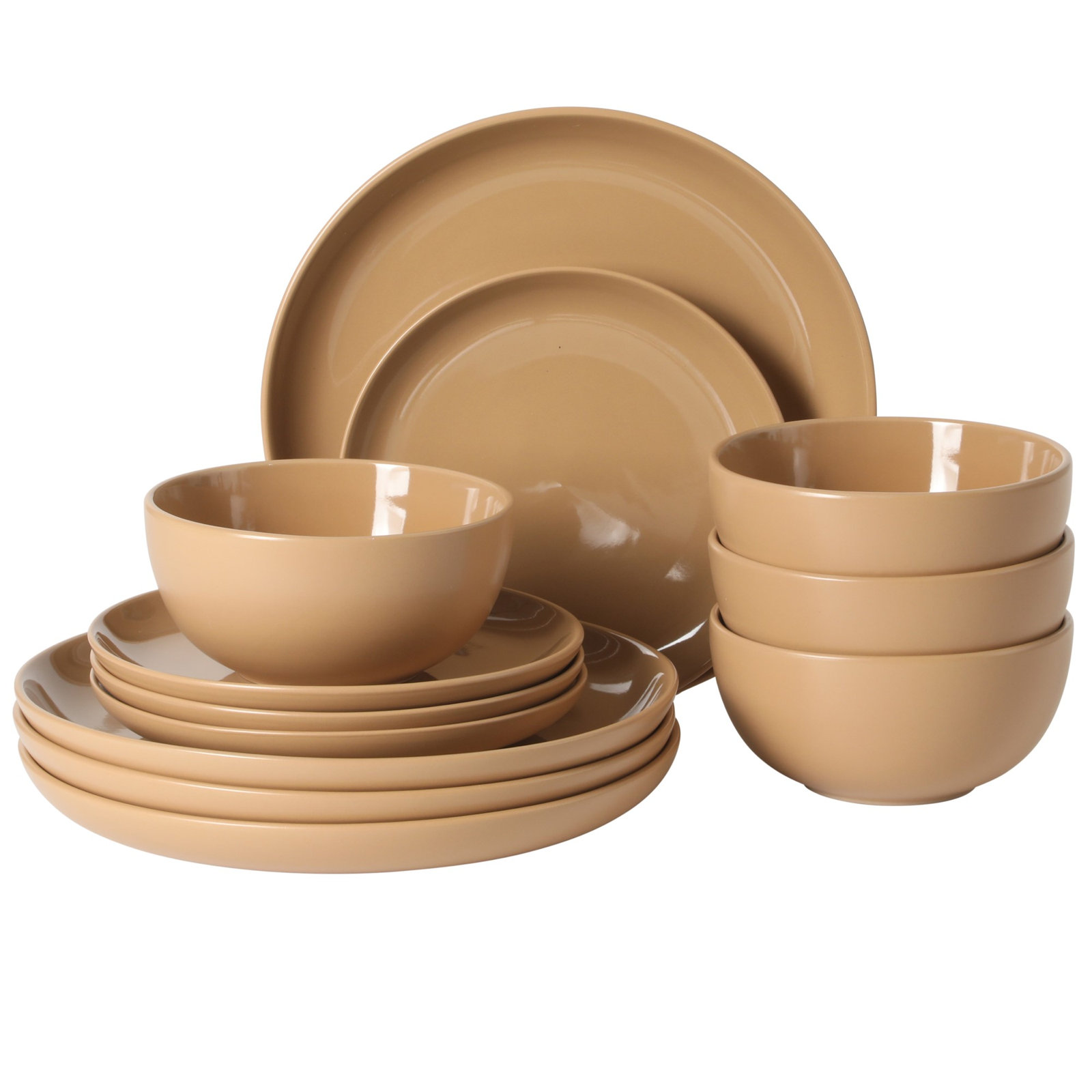 Rockaway 12 Piece Dinnerware Set, Beige