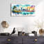  «Miami Downtown Watercolor» par Rey Klimt, art mural en verre acrylique, 48 po x 24 po