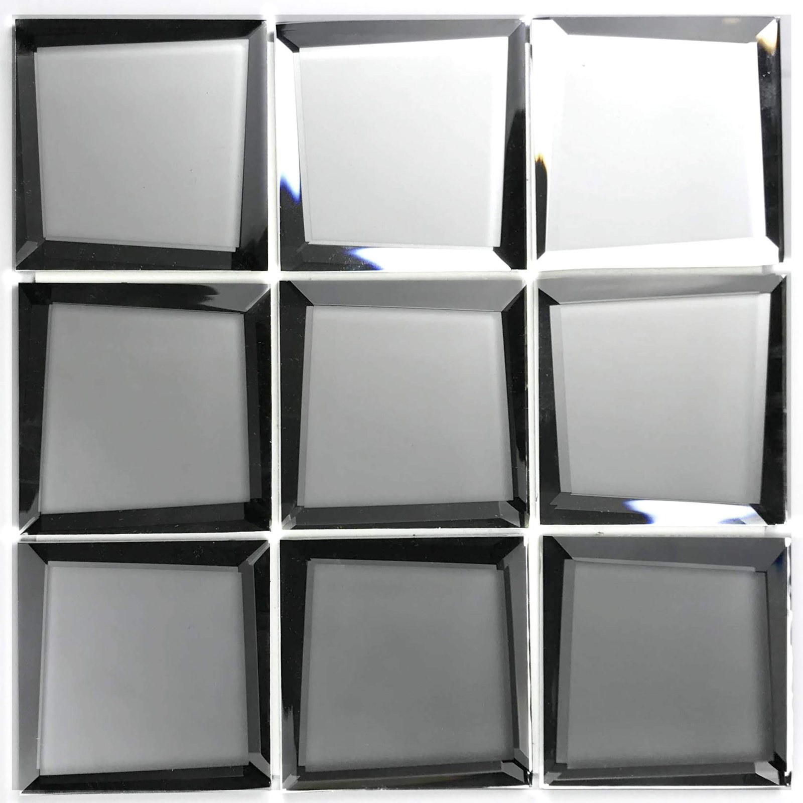 SAMPLE-Reflections Glass Mirror Peel & Stick Beveled Deco Mosaic Tile