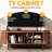 Walnut - Toned 55" Gaming Entertainment Center Tv Stand With Storage And Sliding Door, Contemporary Mid Century For Office Setup Console Compartment Suitable Home-1973299484