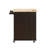 Black and Natural 29" Rolling Kitchen Cart With Storage