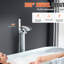 Robinets de mélangeur de douche Robinet de baignoire autoportant Aspect brossé lisse Débit élevé à deux poignées Fixation au sol 360 ° Bec pivotant Deux modes d'eau pour le bain et la douche Composants en laiton fin