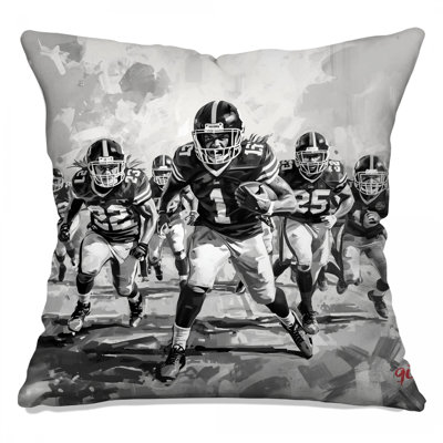 Football Players Action Double Sided Throw Pillows