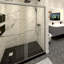 Porte de douche coulissante moderne avec verre trempé transparent