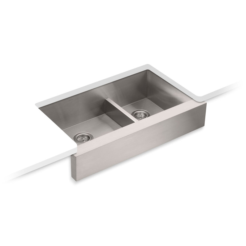 Évier de cuisine double à tablier frontal L 35,5 po x l 21,25 po Vault™