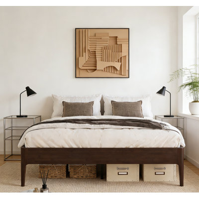 Bamboo Platform Bed Frame - Noise-Free with Underbed Storage