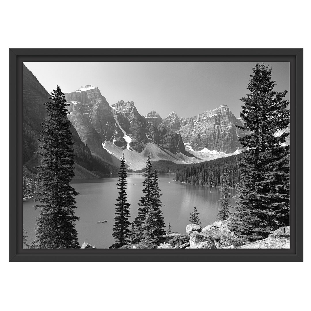 Gerahmtes Wandbild Moraine Lake kanadische Berge