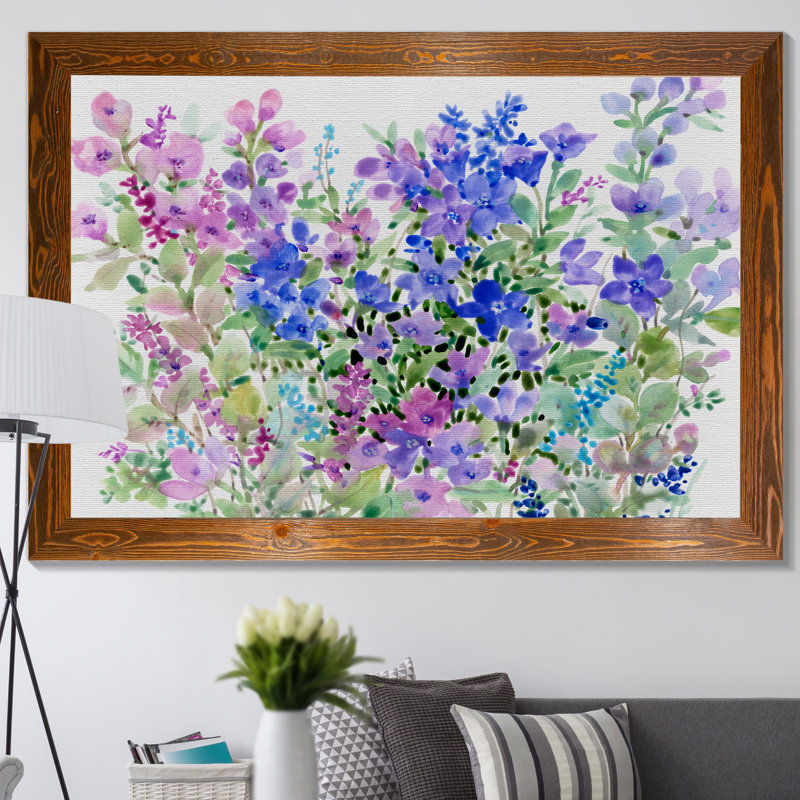 "parfum floral i" -cadre photo, reproduction d’art sur toile, H 32 po x l 44 po x 1,25 po, Toile avec cadre brun