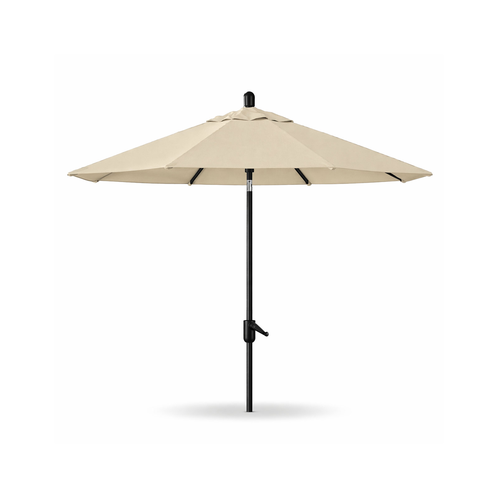 Natalie 8' 8" Market Sunbrella® Umbrella, Antique Beige Sunbrella® Canvas, Black Sapphire
