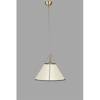 Elegant Metal Chandelier, Cream & Gold, Adjustable Height 27.6 x 15.7 inches | E27 Socket, Max 40W | IP20 Rated, Perfect for Dining Room & Living Spaces | Stylish Lighting Fixture with Fabric Cap, Modern Design