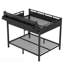 Lit superposé grand sur grand avec tablettes de rangement et panneau perforé, cadre de lit superposé avec ports USB et lumières DEL, peu encombrant-133411612