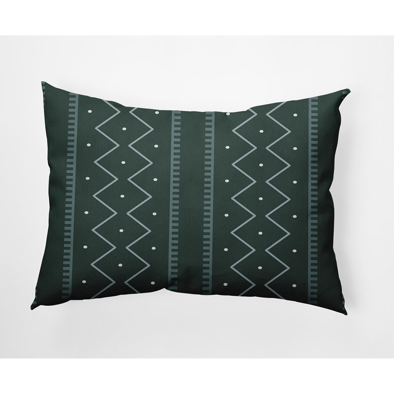  Housse de coussin d'extérieur rectangulaire Mudcloth, Vert