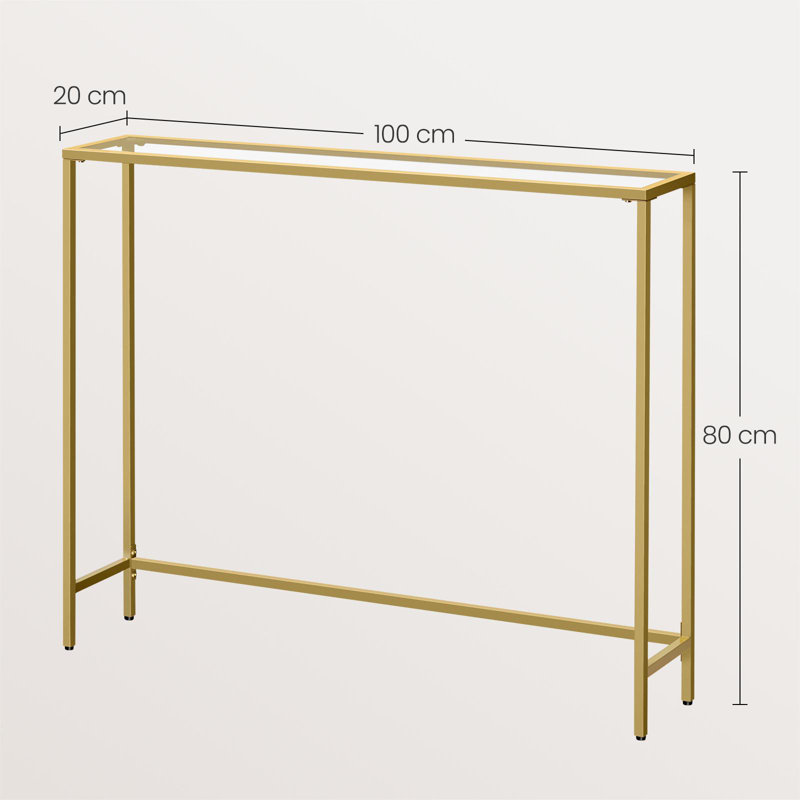 Joffe 100cm Glass Top Console Table, Gold