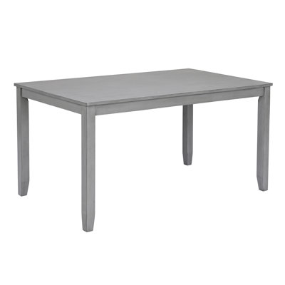 45.5" Rectangular Wooden Dining Table for 4, Gray Acacia Wood Kitchen Table for Small Spaces