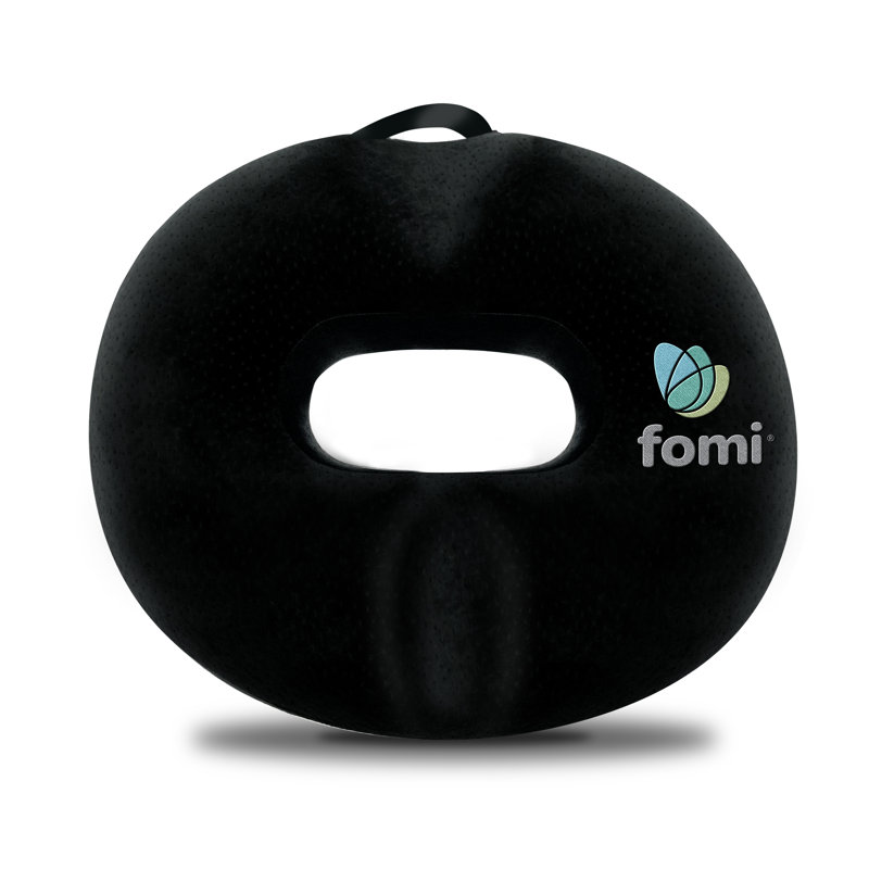 Black Memory Foam Donut Seat Cushion with Velour Cover