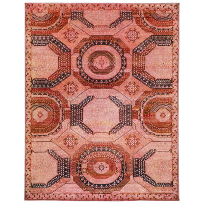 Pink Alchemy Traditional Silk Rug - 7'9" x 10'