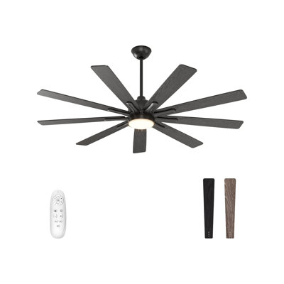 Ventilateur de plafond standard 9 pales 62 "avec télécommande et lumières DEL Demarie