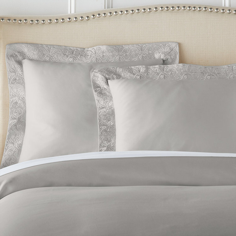 Ariane Duvet Cover Set, Queen Duvet Cover + 2 Standard Sham, Gray