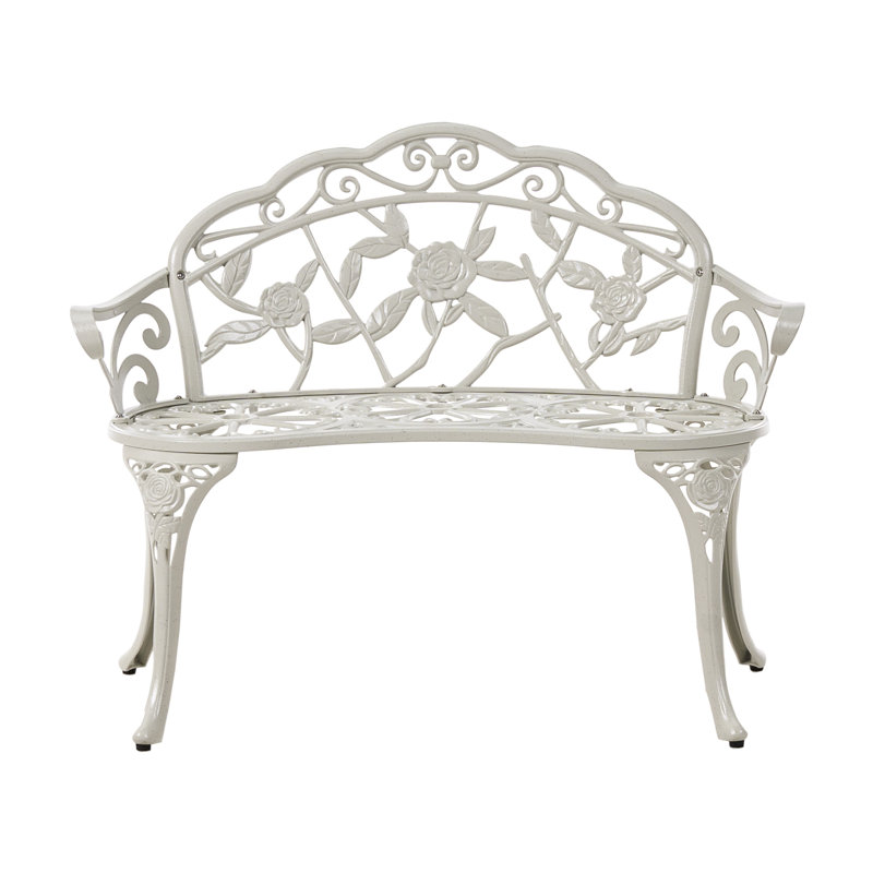 Aluminum Outdoor Bench, White