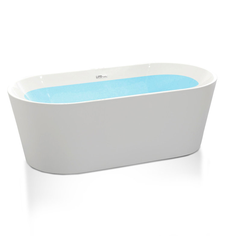 Chand Series 67'' White Freestanding Acrylic Bathtub