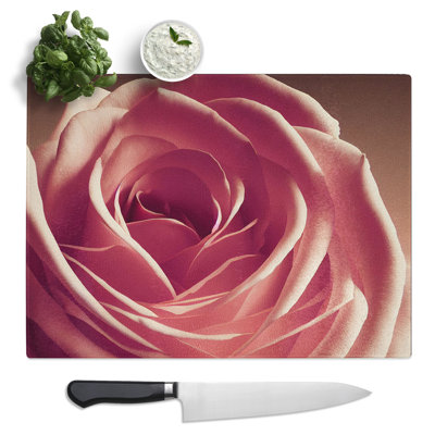 Beguiling Rose Flower  Glass Chopping Board