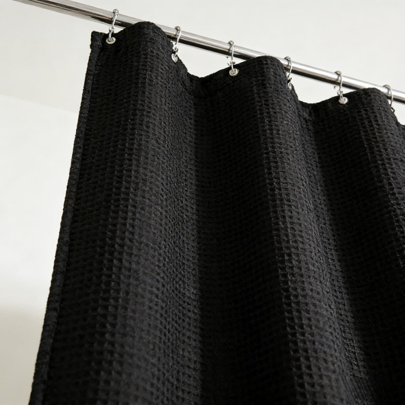 Rideau de douche Luxury, H 78 po x l 71 po, Noir, noir, noir, noir
