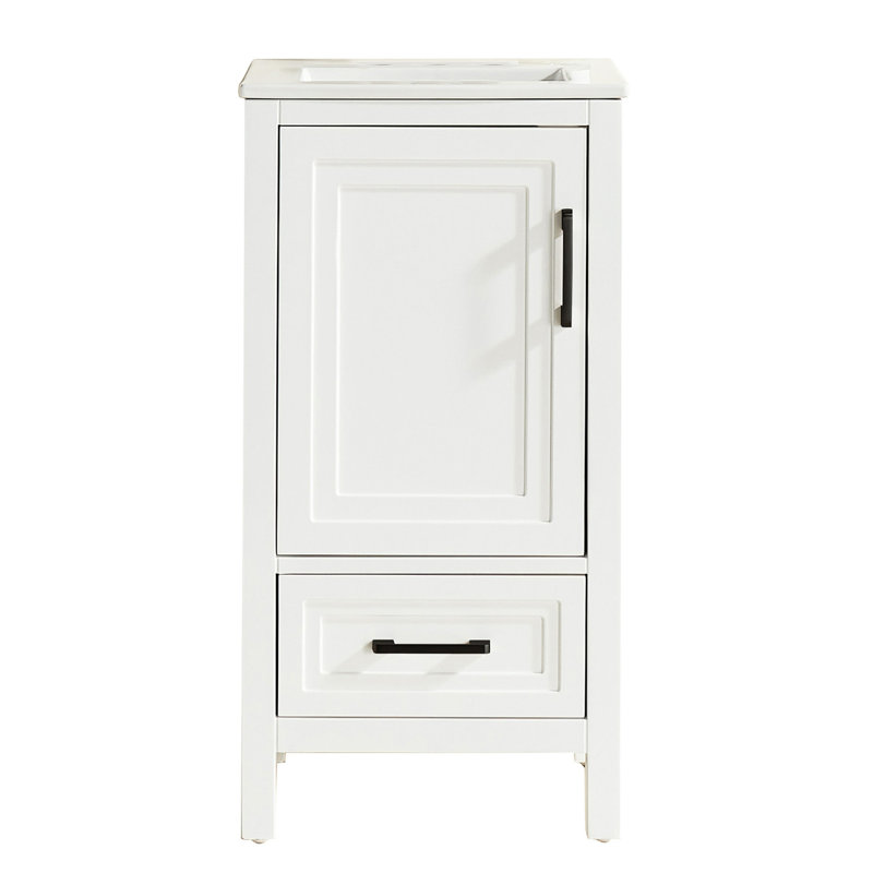 Meuble-lavabo de salle de bain autoportant 18 po en bois massif entièrement assemblé avec bruit blanc