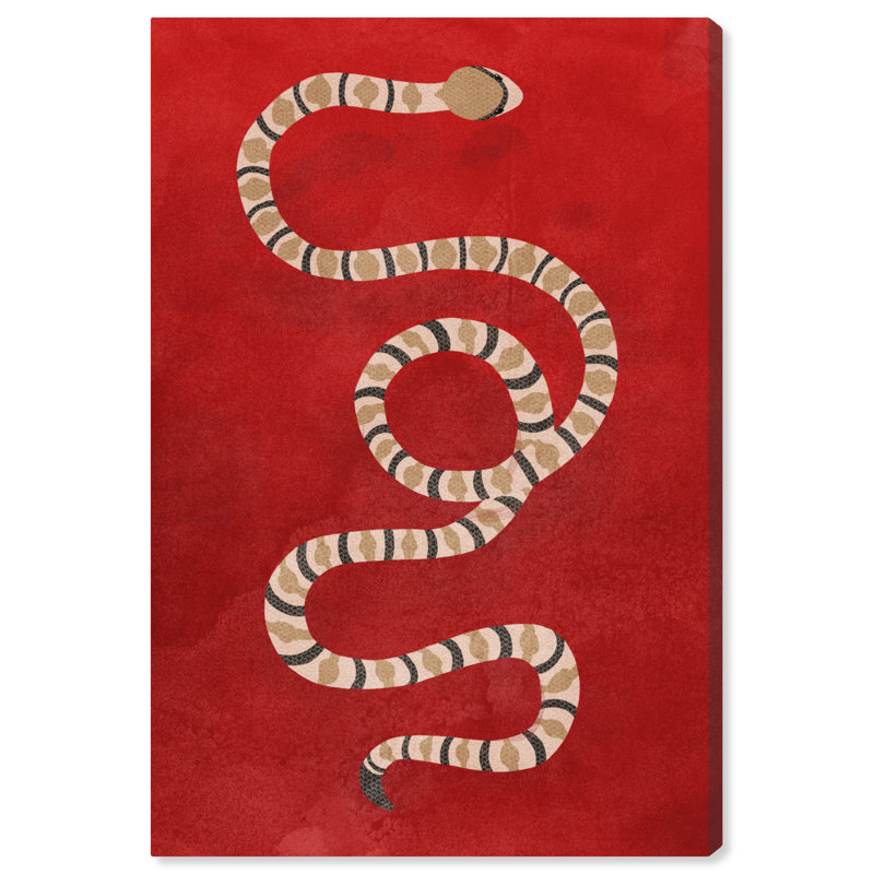 «Wild Animals Ruby Snake», reproduction d'art graphique sur papier encadré, H 30 po x l 20 po x P 0,75 po, Toile tendue