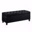 Banc de rangement rembourré capitonné à boutons, banc d'entrée en similicuir avec pieds en bois à broche, banc de lit