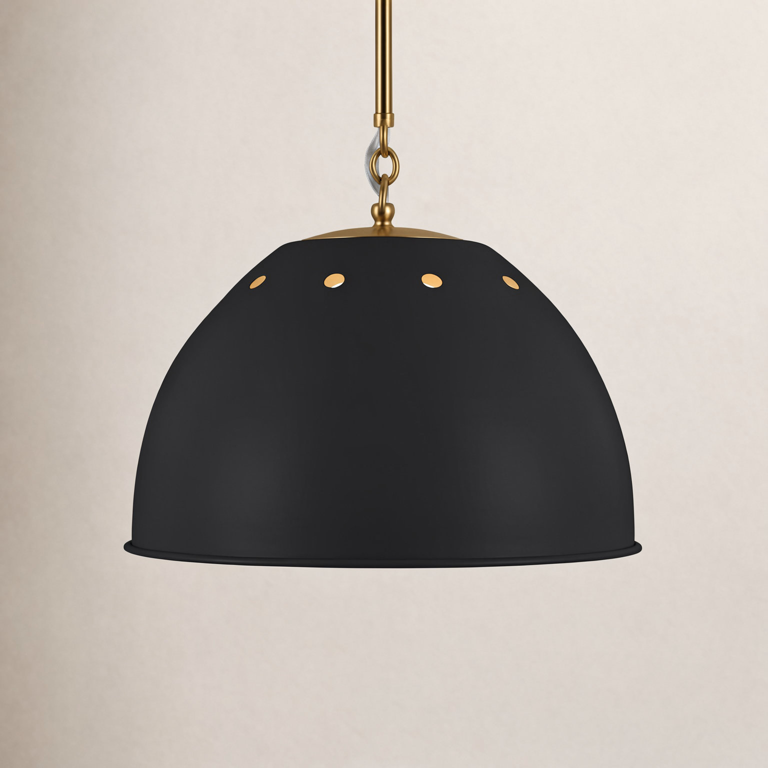 Single Light Metal Dimmable Pendant, Midnight Black, 13.25" H x 15.38" W x 15.38" D