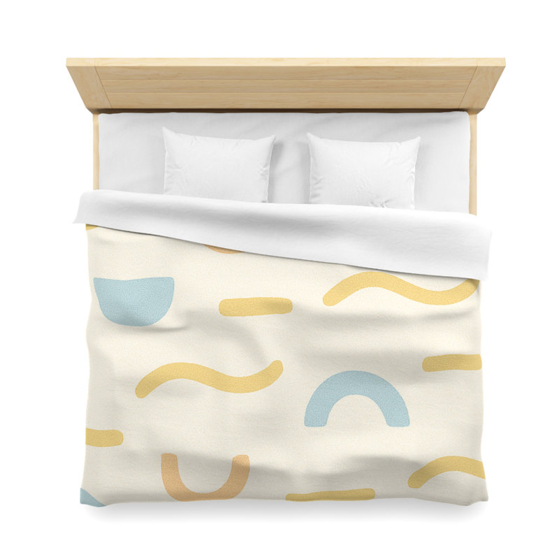 Microfiber Duvet Cover Boho Style, Design 87, Cream, King Duvet Cover