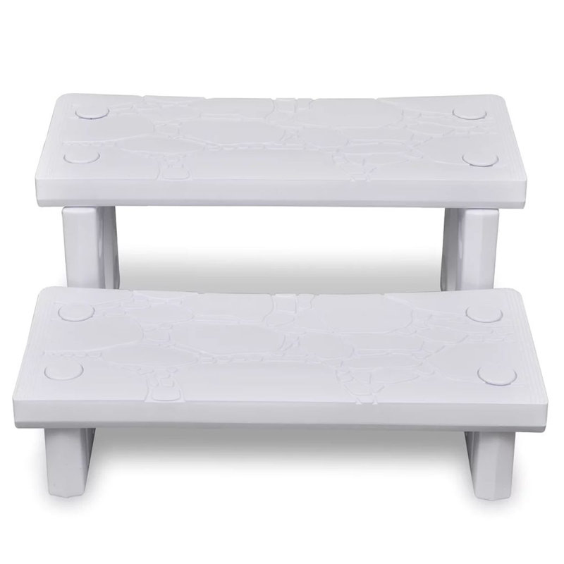 Spa Steps Outdoor Patio Multipurpose Reversible Tread Multi Colours, White