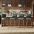 Modern Swivel Upholstered Counter Stools with Metal Frame