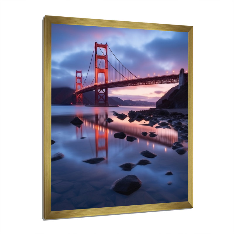 San Francisco Golden Gate Dream II sur impression sur toile, H 20 po x l 12 po x P 1 po, Encadrement doré
