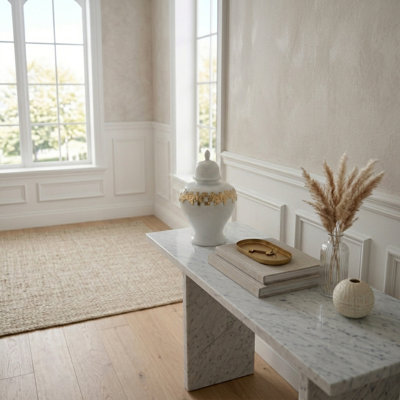 Pot à gingembre Haylee en céramique moderne avec bordure dorée métallique et couvercle amovible