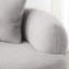 Canapé d'angle gris incurvé avec accoudoirs ronds, 2 places, compression, pour toutes les pièces, sans montage, entretien facile, soutien ergonomique, confort optimal, idéal pour le salon ou le bureau.