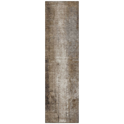Machine Washable Indoor/Outdoor Xhevrie Brown Rug