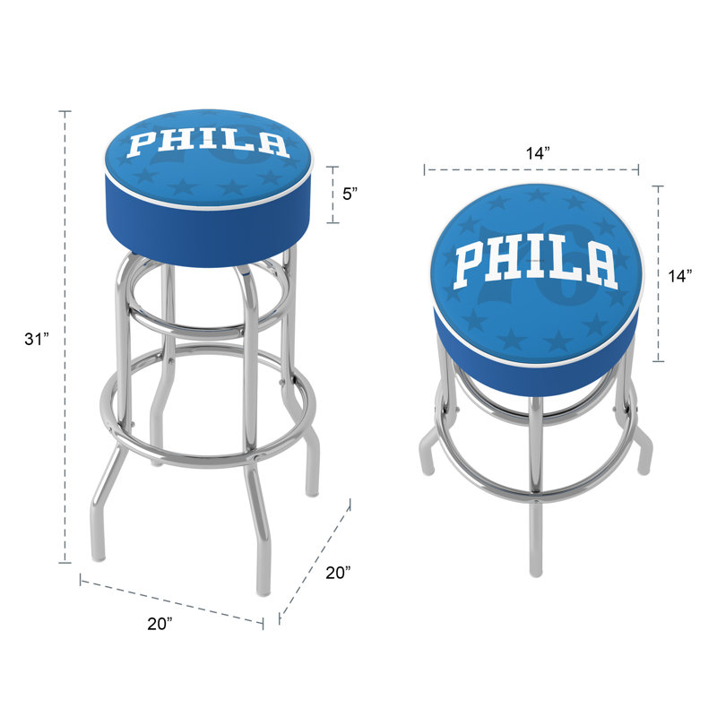 Swivel Upholstered Counter Stool with Metal Frame
