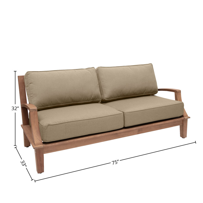 Grande Patio Sofa with Sunbrella Cushions, Fawn