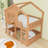 Wood House Bunk Bed with Ladder-1540534041