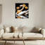 Art mural en toile blanche 24 "x 36" cygne blanc avec plume dorée