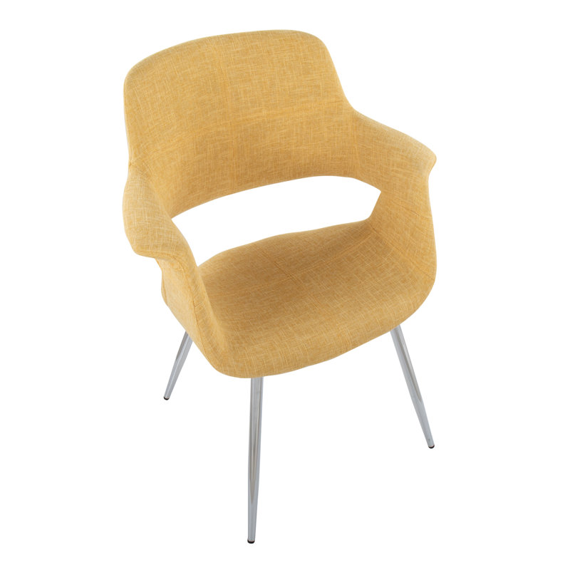 Quirico 16.5'' H Upholstered Armchair, Yellow, Chrome