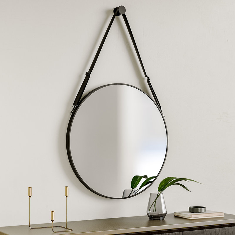 Harietta Metal Flat Wall Mirror, 60cm x 60cm