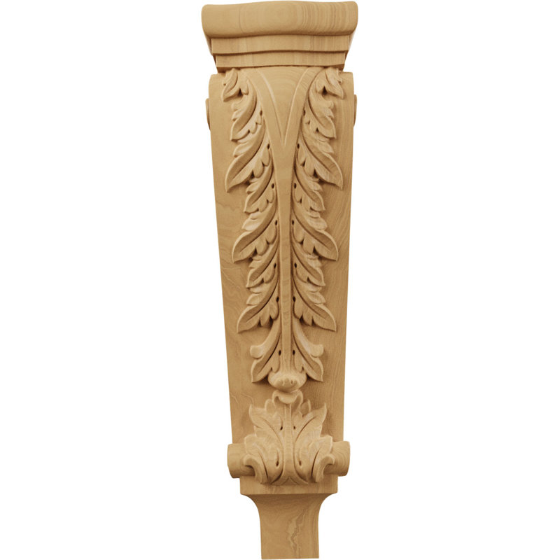 Grand corbeau pilastre Acanthus l 6 1/4 po x P 3 po x H 22 po (paquet de 2), Cerisier