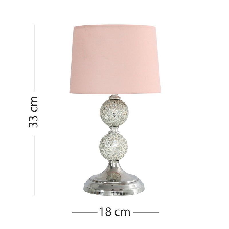 Korbin Bedside Table Lamp, Pink, No Bulb